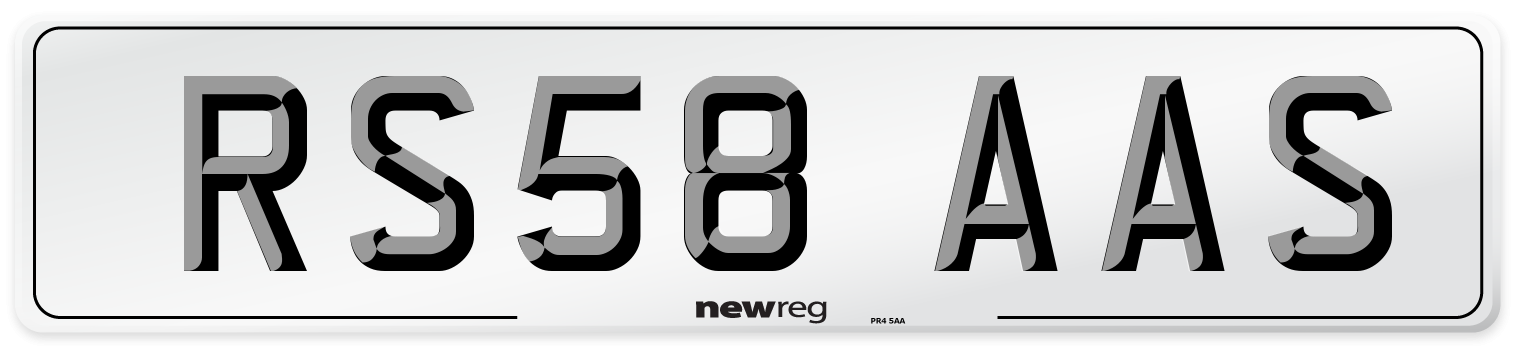 RS58 AAS Number Plate from New Reg